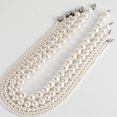thumbnail image 3 of Collier Perle Coquille Simulée Ronde Blanche en Argent Sterling / Collier de Perles / Bijoux pour Femmes, 3 of 5