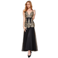thumbnail image 1 of ANGEL FASHIONS Robe de Soirée en Tulle Brodé à Col en V Profond pour Femmes Grande, 1 of 6
