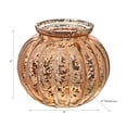 thumbnail image 2 of Mercury Sphere Ribbed Tealight Holder Bronze - Set of 2, 2 of 3