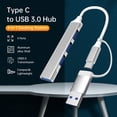 thumbnail image 2 of Riwcyla Type C to USB 3.0 Hub 4 Ports 4,in,1 Docking Station Ultra Slim USB Splitter and Play Compatible with MacBook ProAir Surface Pro XPS PC Flash Drive, 2 of 6