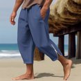 thumbnail image 1 of Mens Pants Mens Casual Solid Cropped Pants Drawstring Waist Side Zipper Athletic Gym With Pocket, 1 of 1