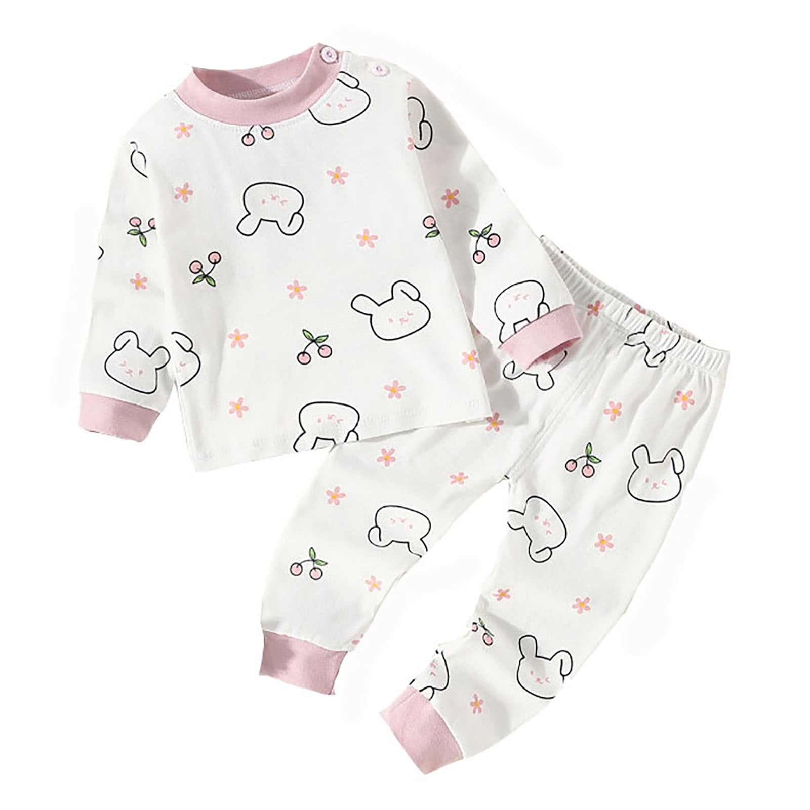 Hiiyo Pyjama pour Bébé Garçon, Haut à Manches Longues et Pantalon, Ensemble Douillet pour la Maison
