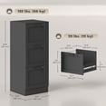 thumbnail image 3 of HOMCOM Office File Cabinet with 3 Drawers, Vertical Filing Cabinet, Black, 3 of 10