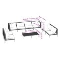 thumbnail image 4 of vidaXL 9 Piece Garden Lounge Set with Cushions Poly Rattan Dark Grey, 4 of 5
