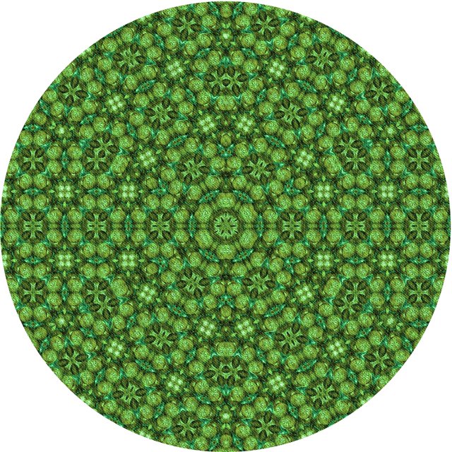 Ahgly Tapis Rond Lavable en Machine Intérieur Transitionnel Vert Émeraude Profond, 4 Pieds Rond