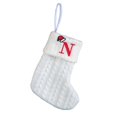 thumbnail image 2 of Fridja 8 Inch Mini Initial Christmas Stocking Monogram Embroidered Christmas Stocking White Knitted Small Christmas Stocking Decorations for Fireplace Mantle Christmas Wall, 2 of 5