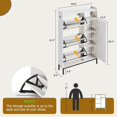 thumbnail image 2 of Yiwa Rattan Shoe Cabinet for Entryway, Hidden Wood Shoe Rack Storage with 3 Flip Drawers, Narrow Freestanding Shoe Organizer Cabinet for Hallway, Easy Assembly, 2 of 8