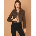 thumbnail image 3 of INSPIRE CHIC Veste Moto Courte en Faux Suède pour Femme à Col Rabattu, 3 of 6
