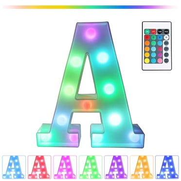 TopLLC Colorful LED Marquee Letter Lights With Remote – Party Bar Letters With Lights Decorations For The Home - Multicolor on Clearance