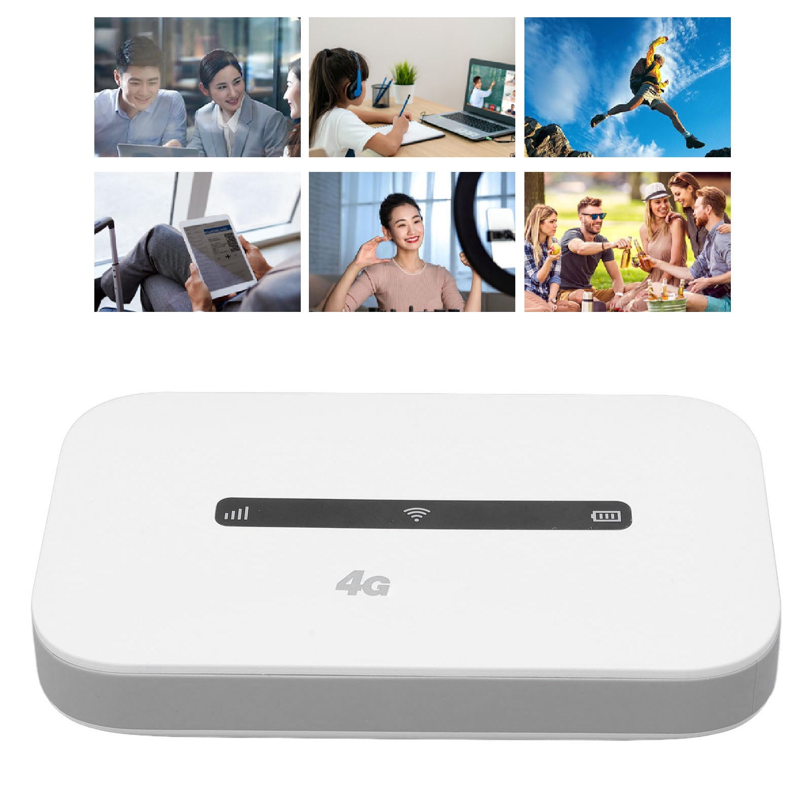 Mobile 4G Router, Mobile Hotspot Router Micro SIM Card Slot Portable  for Smart Home Devices Asian Version FDD: 1.3.5.8 TDD: 38.39.40.41,Eurasian Version FDD: 1.3.5.7.8.20 TDD: