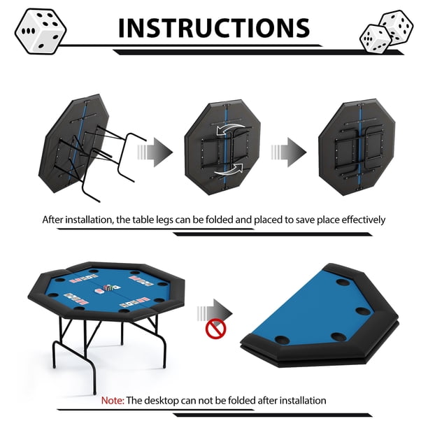 Table De Poker Pliable 132,5 Cm Pour 8 Joueurs, Table De Casino Blackjack P 010339581513 Table De Poker Pliable 132,5 Cm Pour 8 Joueurs, Table De Casino Blackjack P 010339581513