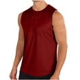 thumbnail image 2 of Liquidation Horkkom Débardeur pour Homme Été Couleur Unie Col Rond Chandails de Musculation Décontracté Extérieur Entraînement Chandails Sans Manches, 2 of 6
