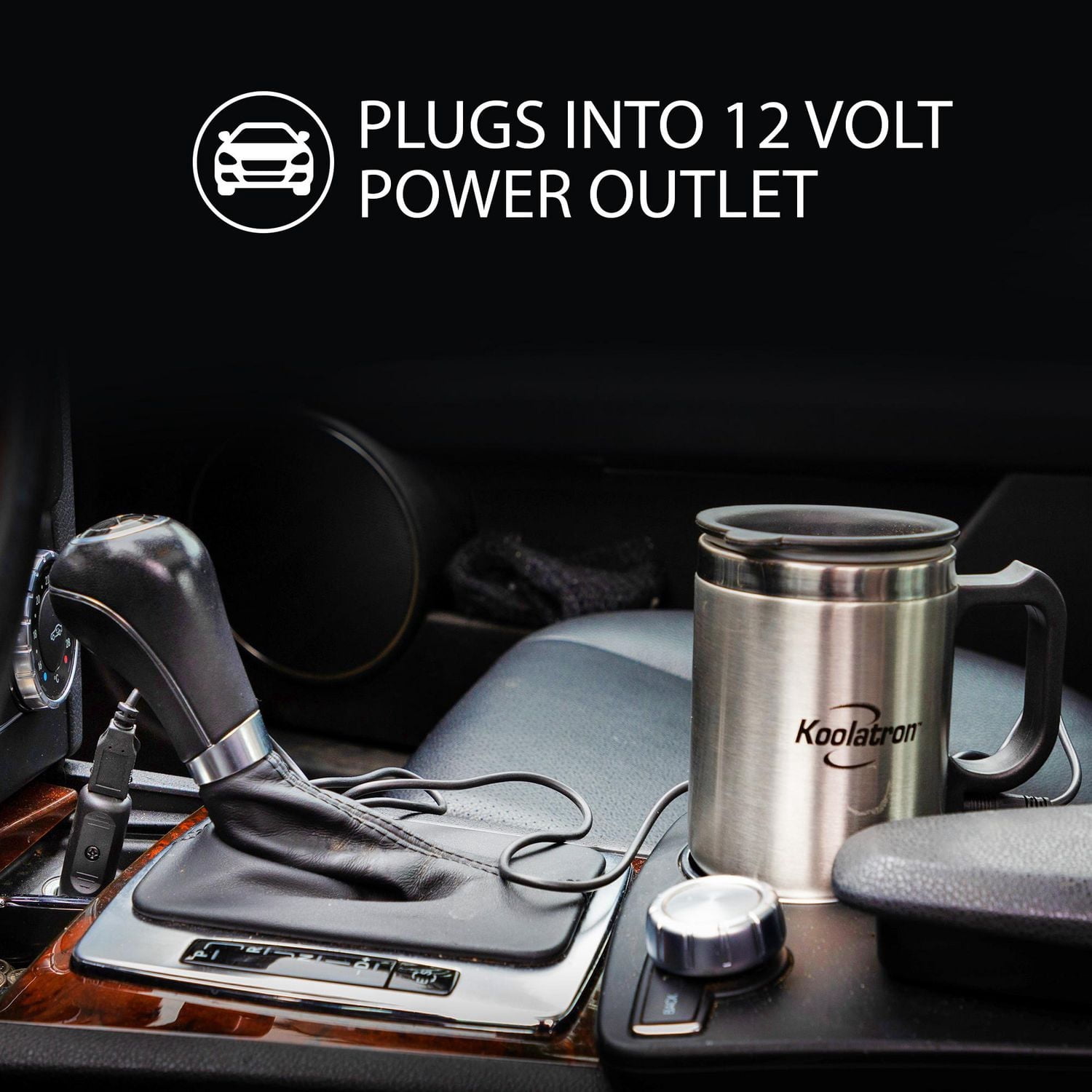 Koolatron Tasse chauffante électrique 12V/USB (argentée), mug chauffant portable pour voiture, camion et en déplacement