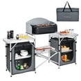 thumbnail image 1 of Costway Folding Portable Aluminum Camping Grill Table w/ Storage Organizer Windscreen, 1 of 9
