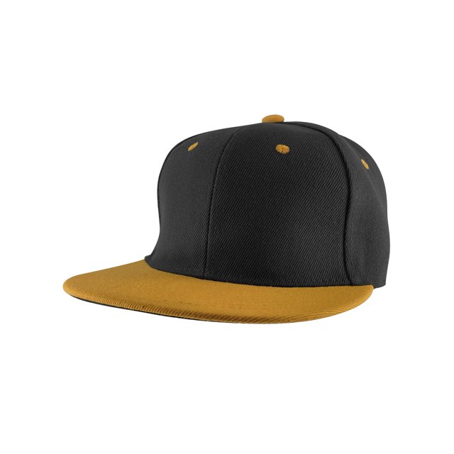 Top Headwear Casquette à Visière Plate Réglable à Bouton-Pression - Noir/rouille