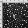 thumbnail image 3 of oneOone Polyester Spandex Black Fabric Doodle Craft Projects Decor Fabric Printed By The Yard 56 Inch Wide, 3 of 4
