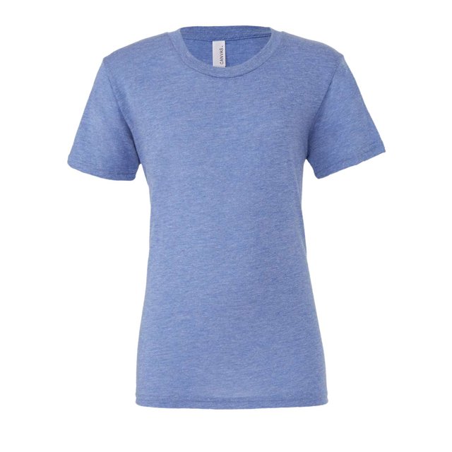 T-shirt Unisexe à Col Rond en Mélange Triblend à Manches Courtes Bella Canvas, L, Bleu Triblend