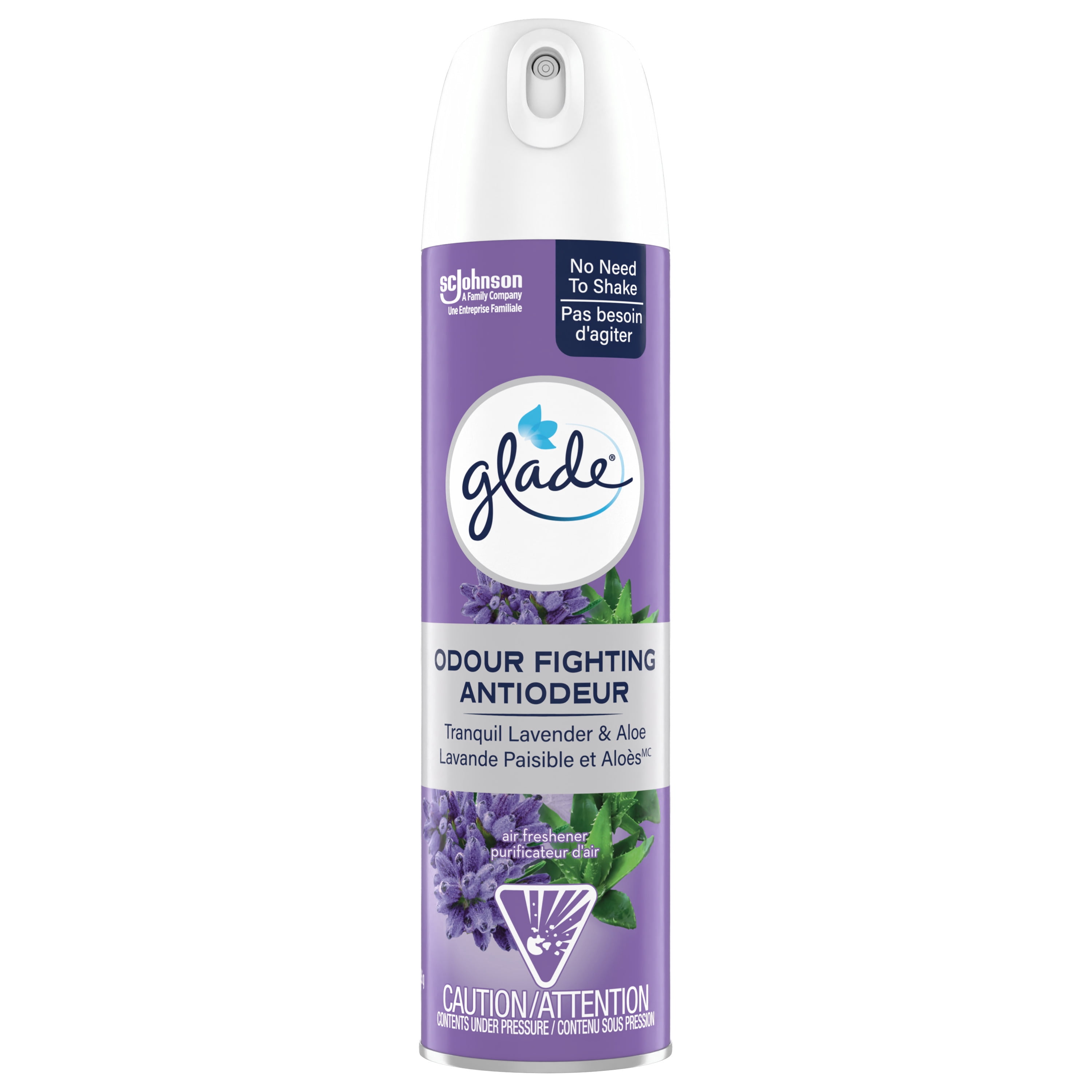 Glade® purificateur d’air et éliminateur d’odeurs en aérosol, lavande paisible et aloes