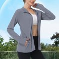 thumbnail image 2 of SHTXOZHI Veste Athlétique Légère pour Femmes Protection Solaire Fermeture Éclair Complète Manches Longues Chandails à Capuchon Randonnée Extérieur, 2 of 7