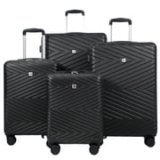 Travelhouse 4 Piece Hardshell Luggage Set Hardside Lightweight Suitcase with TSA Lock Spinner Wheels,Black