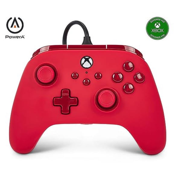 PowerA Advantage Wired Controller for Xbox Series X|S - Red, gamepad, wired video game controller, gaming controller, Xbox Series X|S