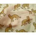 thumbnail image 4 of oneOone Silk Tabby Fabric Fox Block Print Sewing Fabric BTY 42 Inch Wide, 4 of 4