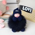thumbnail image 2 of Kcodviy Sleeping for Babies Suitable Womens Holder Wallet Pendants Car Keychain Metal Key Ring Pompon with Sleeping Furry Small Keys Keychains Or Keychains, 2 of 2