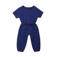 thumbnail image 1 of Sylvamorning Infant Baby Romper Solid Color Short Sleeve Elastic Waist Jumpsuit, 1 of 6