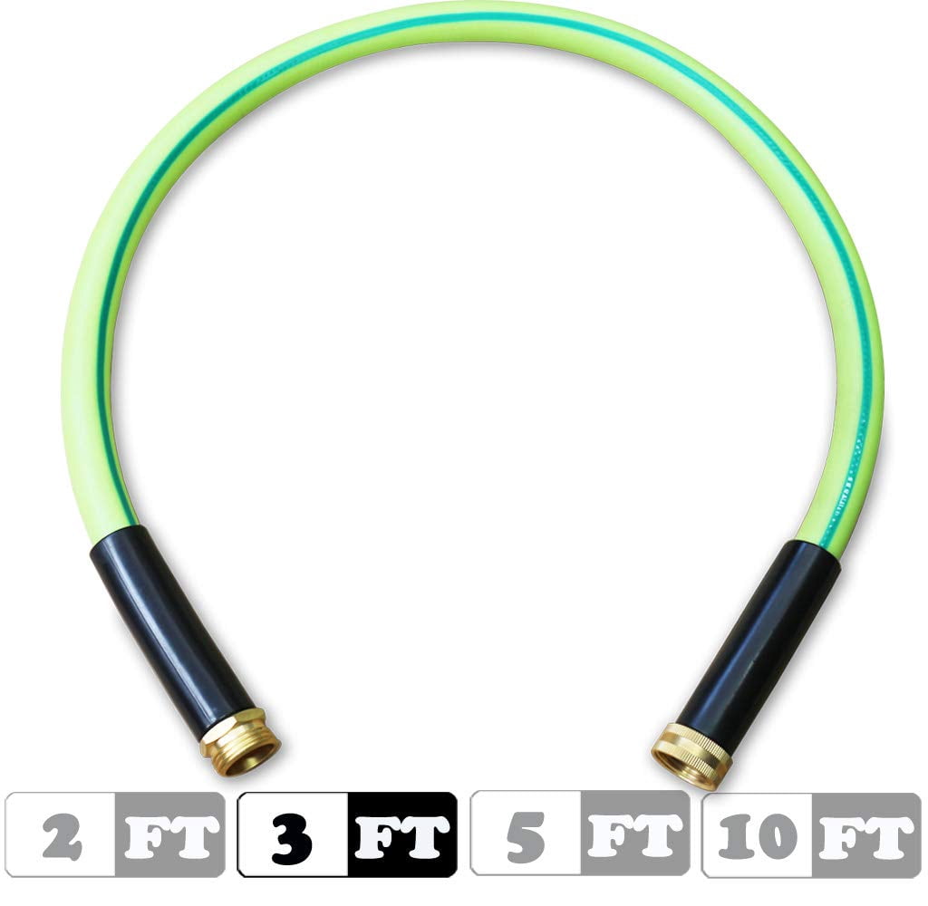 Atlantic Heavy Duty Garden Hose 5/8 Inch x 3 Foot Green, Short Leader Hose (Green 3FT)