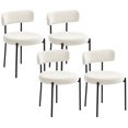 thumbnail image 1 of HOMCOM Dining Chairs Set of 4 Kitchen Chairs with Steel Legs, Beige, 1 of 10