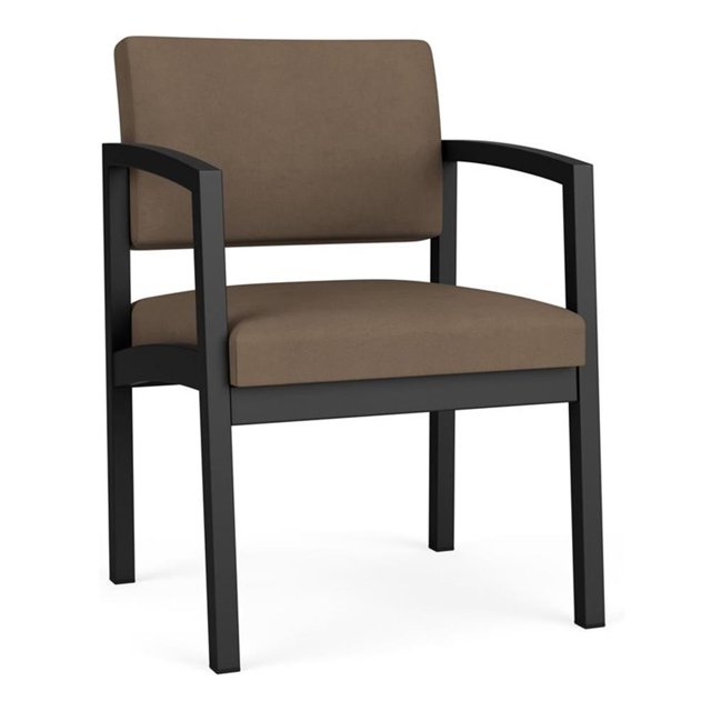 Fauteuil d'Invité en Acier Lenox pour Réception, Salle d'Attente, Soins de Santé / Acier Noir / Brun