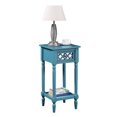 thumbnail image 4 of French Country Khloe Deluxe One-Drawer Accent Table with Shelf in Blue Wood, 4 of 9