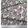 thumbnail image 3 of Soimoi Polyester Crepe Fabric Leaves & Floral Block Print Fabric by The Yard 52 Inch Wide, 3 of 3