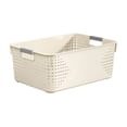 thumbnail image 2 of Kmonabie Upgraded Stackable Storage Bins with Handle, White Plastic Organizer Containers for Kitchen Pantry Bathroom Cabinet Drawer Wardrobe Organization, 2 of 6
