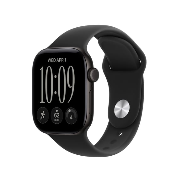 Apple Watch Series 12 GPS - Boîtier 42 mm en aluminium noir - Bracelet sport noir (P/M)
