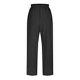 thumbnail image 3 of Womens Casual Linen Pants Straight Leg Drawstring Elastic High Waist Loose Comfy Trousers with Pockets, 3 of 5