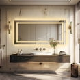 thumbnail image 3 of Wisfor 120x60cm LED Bathroom Mirror: Dimmable Vanity Mirror, Dual Lights, Anti-Fog, Rectangle, Home, 3 of 14