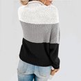 thumbnail image 4 of Fartey Women's 2025 Turtleneck Sweaters Oversized Chunky Knitted Pullover Sweater Fall Winter Color Block Long Sleeve Sweaters, 4 of 6