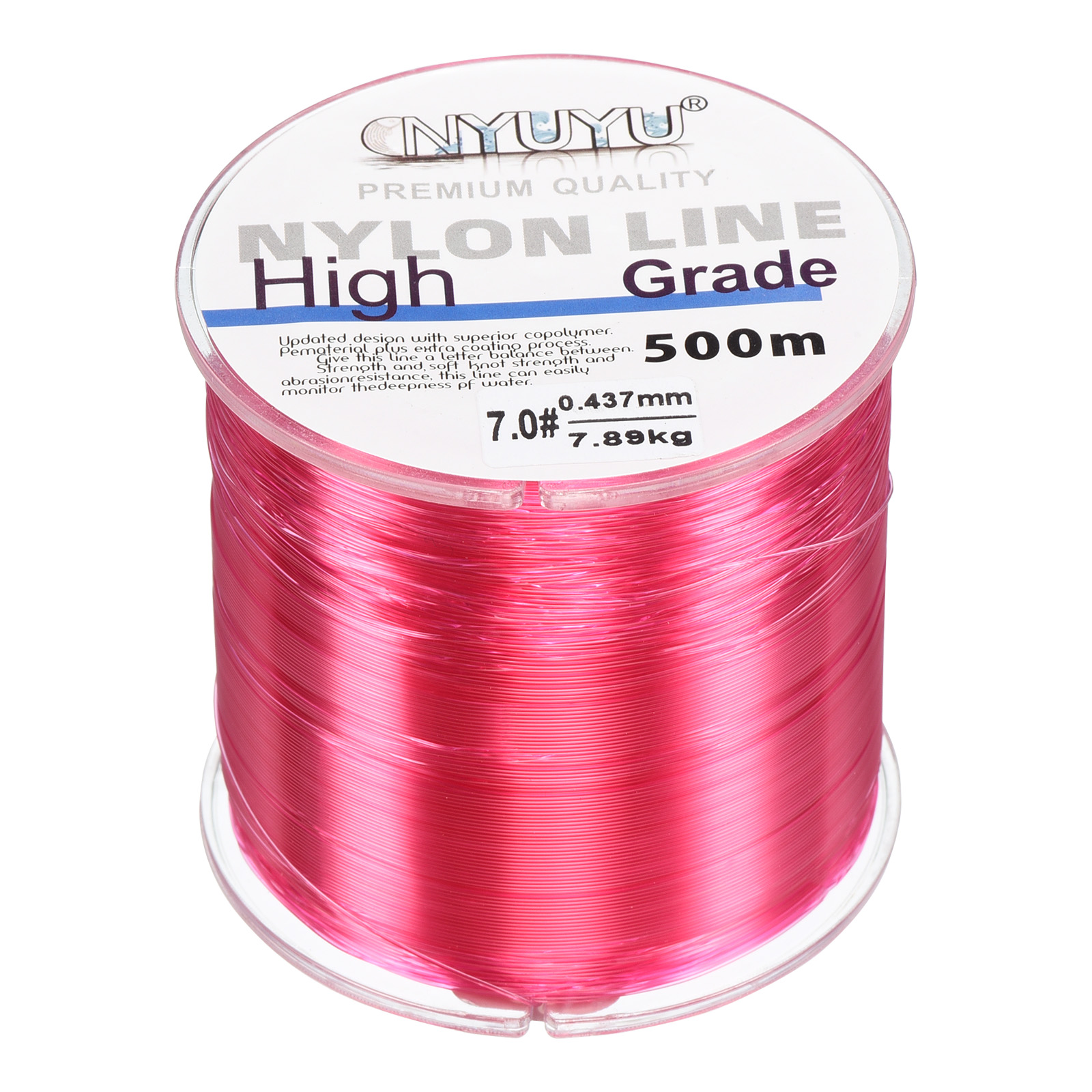 Uxcell 547Yard 17Lb Fil de Pêche en Nylon Monofilament Enduit de Fluorocarbone Fuchsia