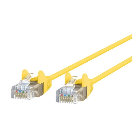 Belkin Slim - Patch cable - RJ-45 (M) to RJ-45 (M) - 1 ft - UTP - CAT 6 - molded, snagless - yellow