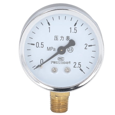 Pressure Gauge 1/4 Npt  , Stainless Steel Housing   Transparent Dial Vacuum Pressure Gauge   Accuracy Level 2.5  For Water Pressure For Air Pressure 0 To 1.6Mpa,0 To