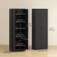 thumbnail image 3 of HOMCOM Armoire de Rangement à 5 Niveaux avec Étagères, Armoire de Garde-Manger de Cuisine, Noir, 3 of 10