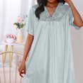 thumbnail image 4 of Timegard Robe de Nuit pour Femmes Col en V Manches Courtes Tenue d'Intérieur Décontractée Ample Confortable Robe de Maison Couleur Unie, 4 of 4