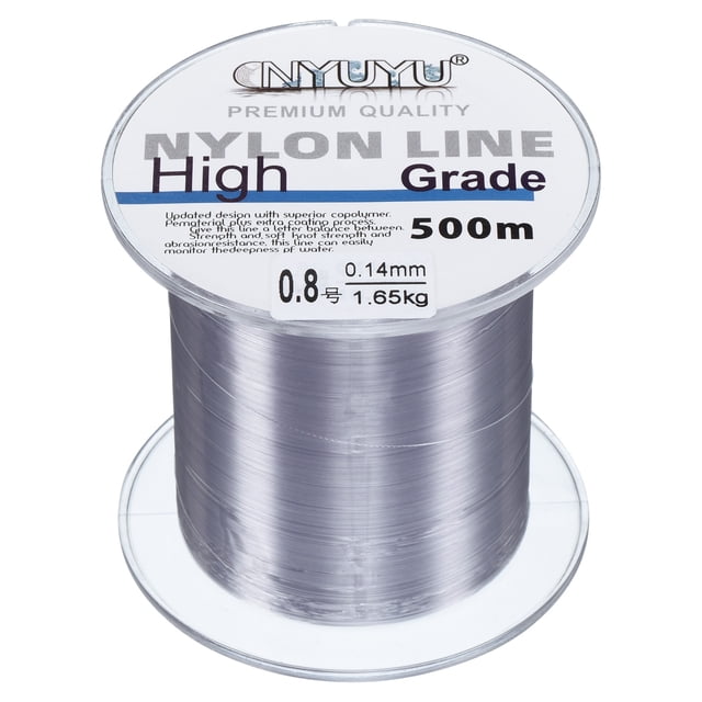Uxcell 547Yard 3Lb Fluorocarbon Coated Monofilament Nylon Fishing Line Grey