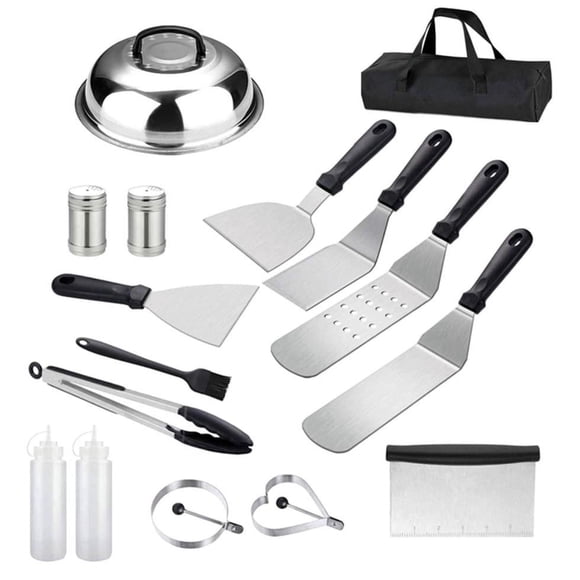 Birdeem Grilling Accessories Bbq Accessories Griddle Accessories Kit 16Pcs Flat Top Grilling Tools Set Stainless Steel Grill Bbq Spatula Kit Cooking Utensils Set with Carry Bag for Outdoor Barbecue