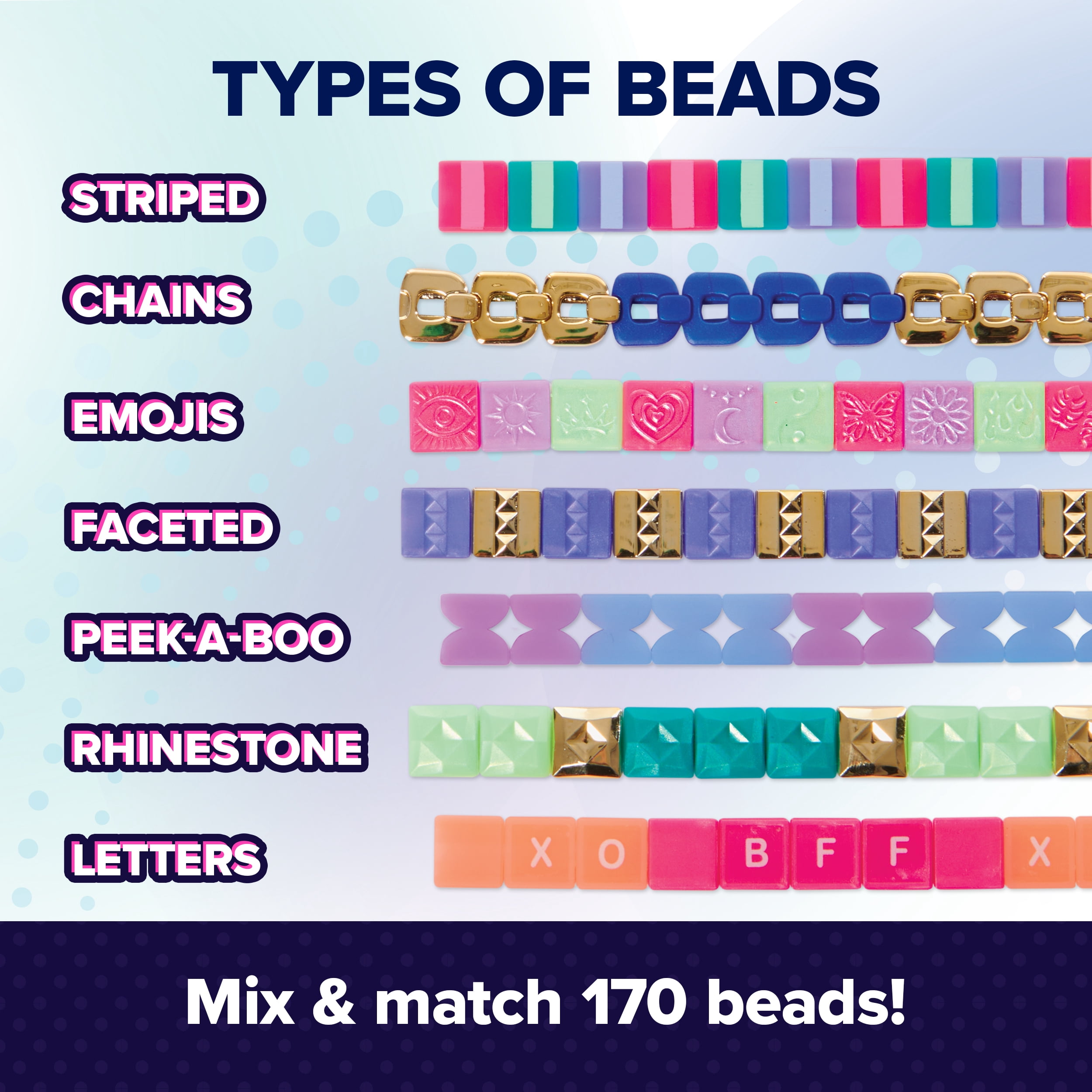 Cool Maker PopStyle Bracelet Maker, 170 superbes perles, 10 bracelets, rangement, coffret de fabrication de bracelets d'amitié, jouets d'art et de loisirs créatifs pour filles
