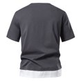 thumbnail image 4 of Styesk T Shirts for Man Double Fashion Fake Two Short Sleeve T-shirt Large Size Fallow Base Shirt, 4 of 4