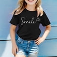 thumbnail image 3 of WEIYLL T-Shirts Garçon Unisexes Imprimé Lettre Drôle Col Rond Manches Courtes Hauts Noirs pour Enfants de 2-3 Ans, 3 of 4