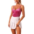 thumbnail image 1 of INSPIRE CHIC Women's Velvet Ruched Front Party Clubwear Tank Top M Hot Pink, 1 of 6
