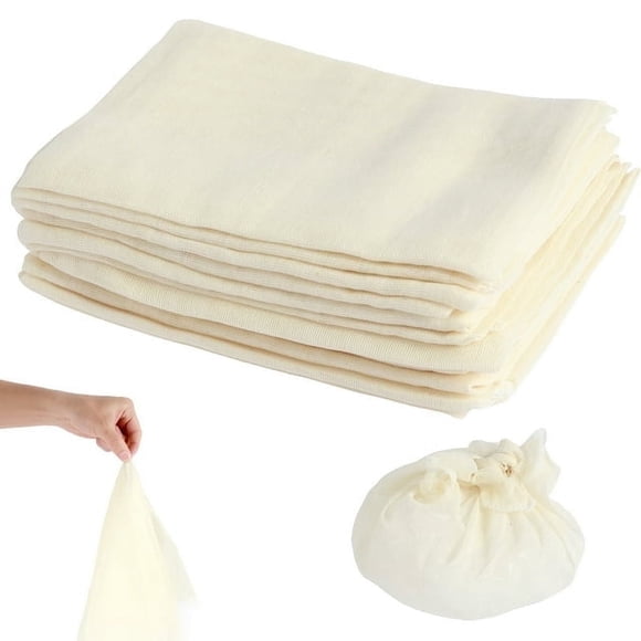 Jetcloudlive 12 Pcs Chiffons à Fromage Naturels en Coton Non Blanchi Étamine à Fromage 20 Pouces Carrés Chiffons à Fromage Réutilisables Étamine Biologique Passoire en Coton pour Infusion de Café Extraction de Jus Fabrication de Filtrage